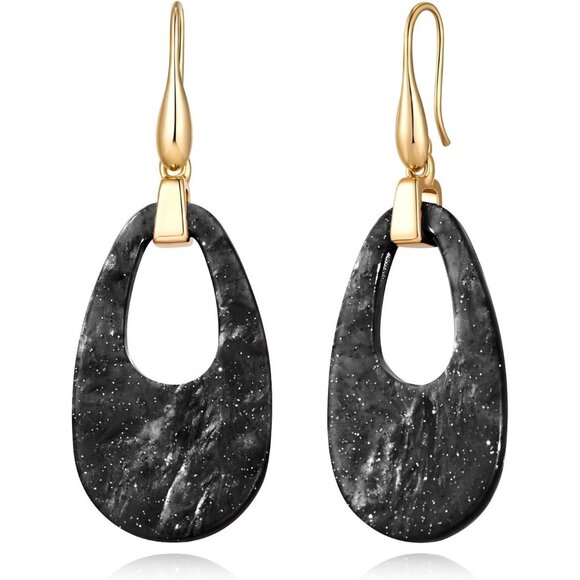 ✨Biuwos Women Grey Pendant Dangle Hoop Lightweight Geometric Earrings Jewelry - Picture 1 of 6